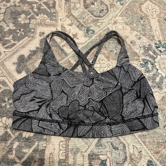 Lululemon Women’s Energy Sports Bra in Mini Dottie Tribe Black White Size 10 - Picture 4 of 11